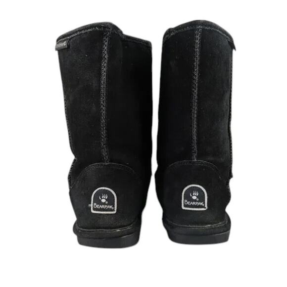 Bearpaw Shoes Womens 9 Boots Winter Comfort Warm Emma Short Leather Wool Black - Picture 4 of 14